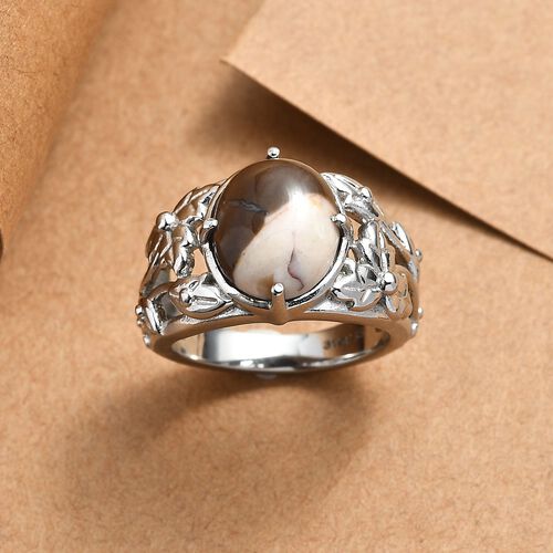 Der Schimmer der Natur - Erdnuss Holz Jaspis Ring Edelstahl (Größe 17.00) ca. 4.15 ct image number 1