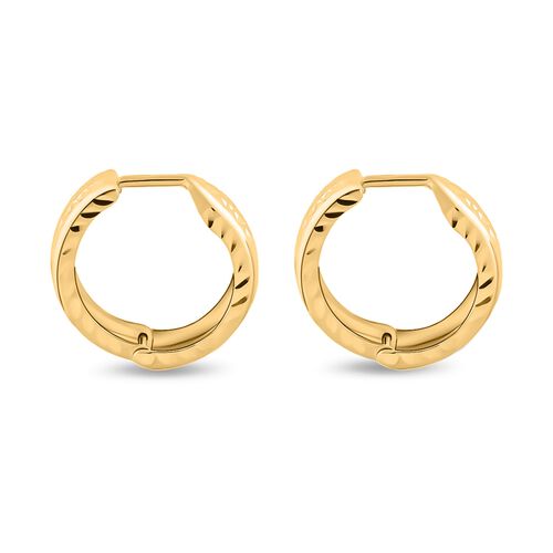 Italienischer Creolen mit French-Clip, 375 Gelbgold image number 1