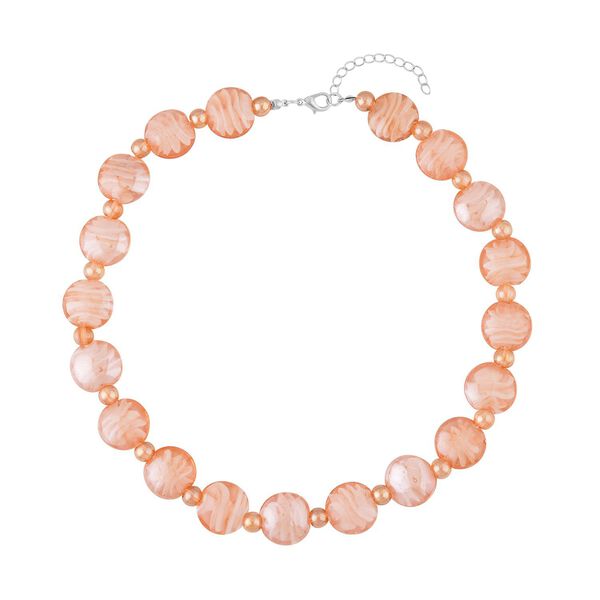 Rosa Glas-Perlen 53,25cm Halskette und flexibles Armband im Murano-Stil image number 3
