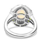 Natürlicher, äthiopischer Opal und natürlicher Chromdiopsid Halo-Ring, 925 Silber platiniert  ca. 2,41 ct image number 5