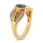 Ammolit und Zirkon Ring 925 Silber vergoldet  ca. 1,08 ct image number 4