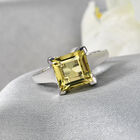 Ouro Verde-Quarz Solitär Ring 925 Silber Platin-Überzug image number 1