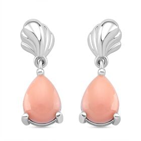 D'Joy Natürliche Rosa Königsmuschel Perle Ohrringe, 925 Silber rhodiniert