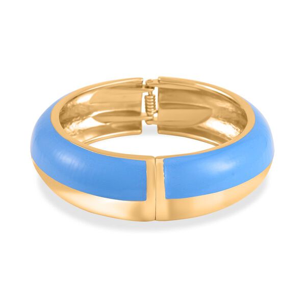 Emaillierter Armreif, Elegantes Design, 19 cm, ca. 64g, blau image number 4