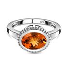 AA Serra Gaucha Citrin Ring, 925 Silber platiniert, (Gr&ouml;&szlig;e 16.00) ca. 1.63 ct