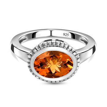 AA Serra Gaucha Citrin Ring, 925 Silber platiniert, (Gr&ouml;&szlig;e 16.00) ca. 1.63 ct