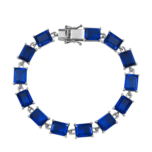 Ceylon Farbe Quarz Armband ca. 19 cm 925 Silber rhodiniert ca. 37,22 ct.