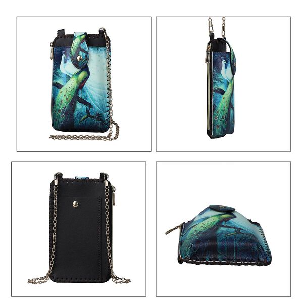 Handy Crossbody-Tasche, Pfau image number 4