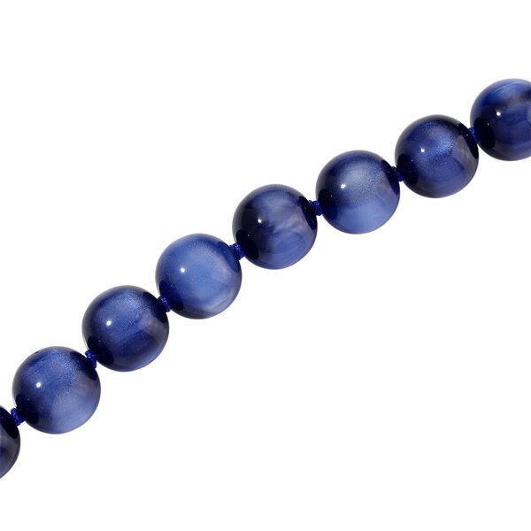 Simulierte, blaue Katzenauge Halskette, 45+5cm - 340 ct. image number 4