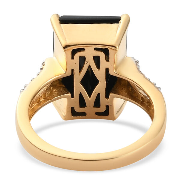 Schwarzer Turmalin und Zirkon-Ring - 8,02 ct. image number 6