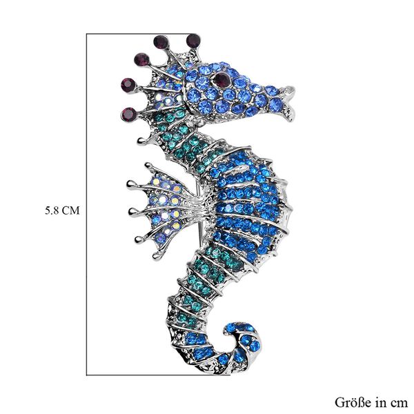 Mehrfarbiger Kristall Brosche  Antik-silber-Plattierung image number 5