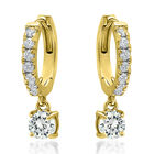 Zirkonia Huggie Creolen, Messing, vergoldet