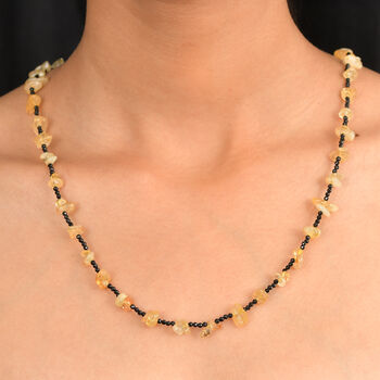 Citrin und schwarze Spinell 91cm Halskette - 280 ct.