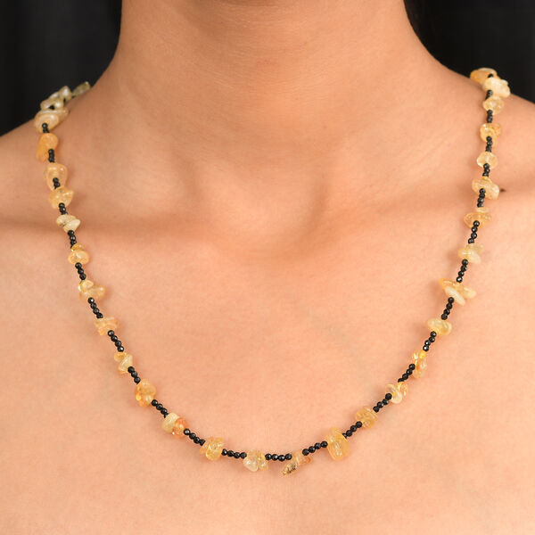 Citrin und schwarze Spinell 91cm Halskette - 280 ct. image number 3