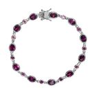 Rhodolith Granat-Armband, ca. 20 cm, 925 Silber platiniert ca. 12.96 ct
