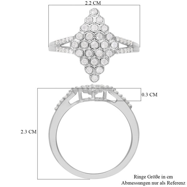 Diamant Cluster Ring 925 Silber platiniert  ca. 0,50 ct image number 6