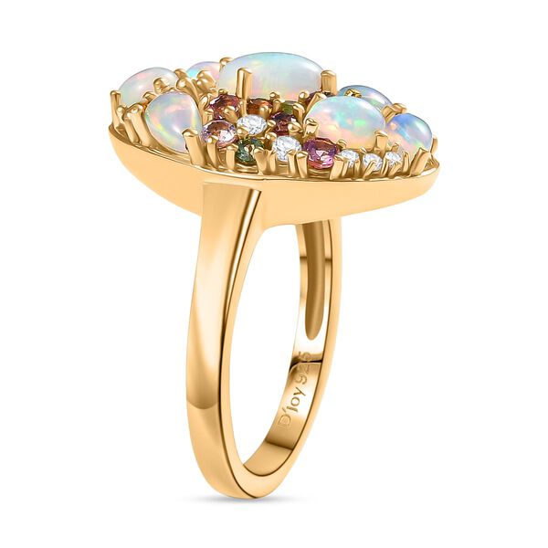 D'Joy äthiopischer Welo Opal und Multi-Edelstein Ring und Anhänger mit 50cm Kette image number 11