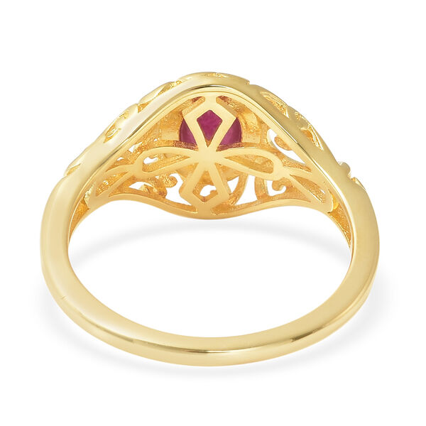 Afrikanischer Rubin-Ring, Fissure gef&uuml;llt, 925 Silber vergoldet  ca. 1,15 ct image number 5