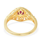 Afrikanischer Rubin-Ring, Fissure gefüllt, 925 Silber vergoldet  ca. 1,15 ct image number 4