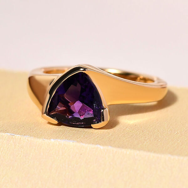 Nat&uuml;rlicher, marokkanischer Amethyst-Ring, 925 Silber Gelbgold Vermeil  ca. 1,72 ct image number 2