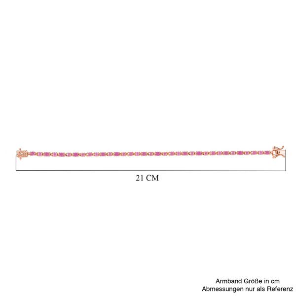 D’joy Ilakaka Rosa Saphir (Fissure gefüllt) Armband ca. 20 cm 925 Silber 750 Roségold Vermeil ca. 7,99 ct. image number 5