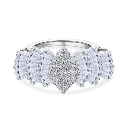 LUXURIANT DIAMOND - Lab Grown Diamant SI-GH Ring 925 Silber Rhodiniert (Gr&ouml;&szlig;e 22.00) (10-15 Werktage Lieferzeit) ca. 2,00 ct