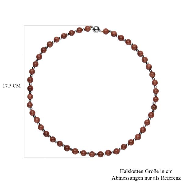 Goldene Sandstein Halskette, ca. 50 cm, Edelstahl ca. 162,50 ct image number 6