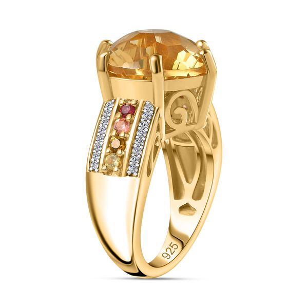 Citrin, mehrfarbiger Turmalin und Zirkon-Ring - 10,01 ct. image number 4