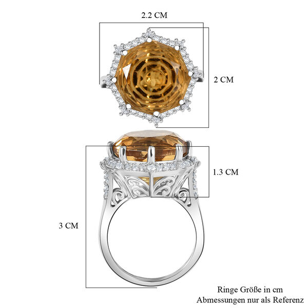 D'Joy Citrin und Moissanit Ring und Anh&auml;nger mit 50cm Kette image number 14