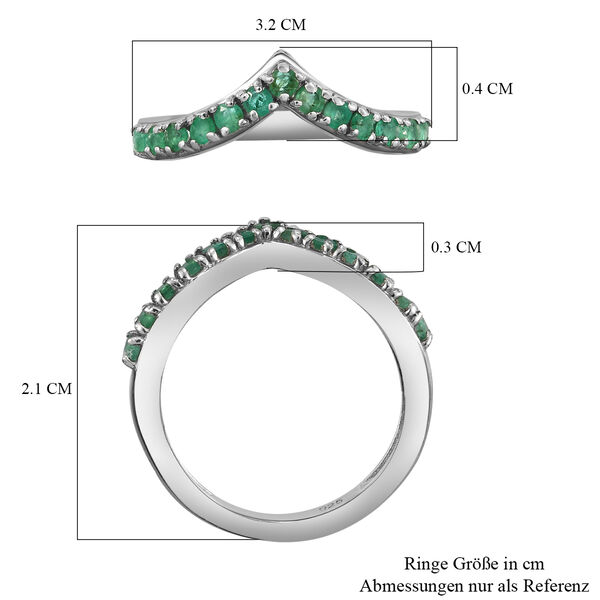AAA Smaragd Bandring in Silber image number 7