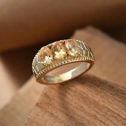 Citrin Ring Edelstahl vergoldet (Größe 17.00) ca. 1,43 ct image number 1