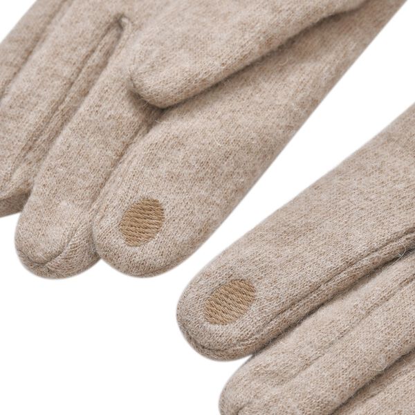 Kaschmirhandschuhe mit superweichem Mikroplüschfutter, Pelzbündchen und Touchscreen-kompatibel, Beige image number 5