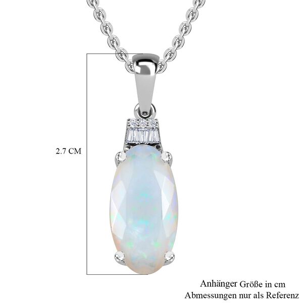 AAA Nat&uuml;rlicher, &auml;thiopischer Welo Opal, Moissanit Anh&auml;nger mit Kette, 925 Silber Platin, 925 Silber rhodiniert ca. 2.87 ct image number 4