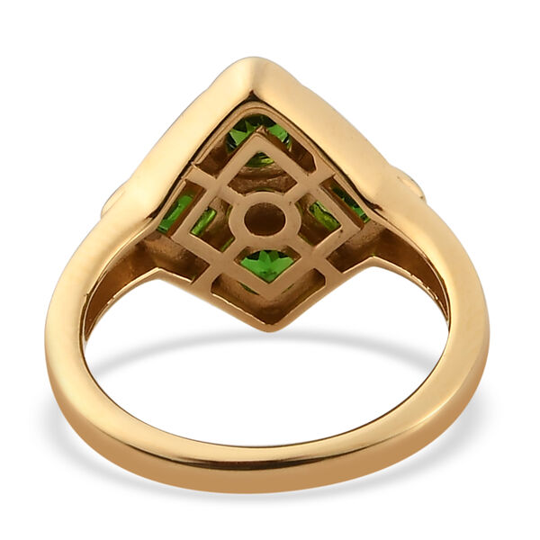 Nat&uuml;rlicher Chromdiopsid Ring 925 Silber vergoldet  ca. 0,76 ct image number 6