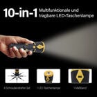 10 in 1 multifunktionale und tragbare LED-Taschenlampe, Schwarz und gelb image number 7