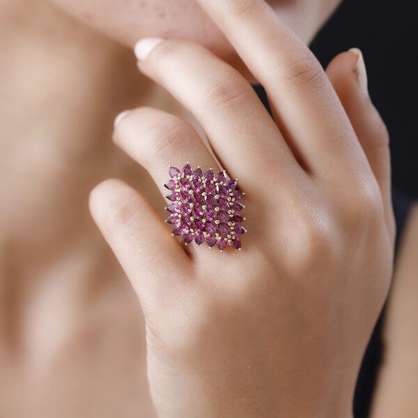 Rhodolith Granat Cluster Ring - 6,79 ct. image number 3