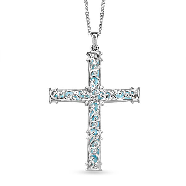 EverTrue AA blauer Apatit Anh&auml;nger mit 50cm Kette - 5,70 ct. image number 4