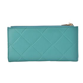 Brieftasche aus Kunstleder mit RFID Schutz, 19x19,5 cm, Türkis