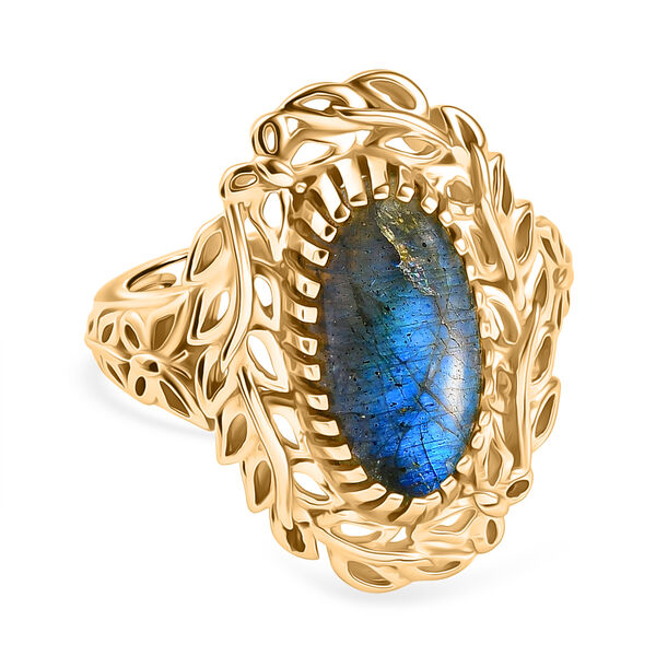 EVER TRUE AAA Labradorit Ring Nickelfreies Messing (Gr&ouml;&szlig;e 17.00) ca. 4,92 ct image number 0