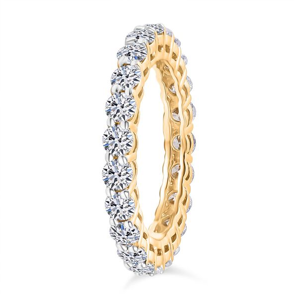 LUXURIANT SGL zertifizierter SI-GH Labor Diamant Ring, 925 Silber 750 Gelbgold Vermeil - 2 ct. image number 4