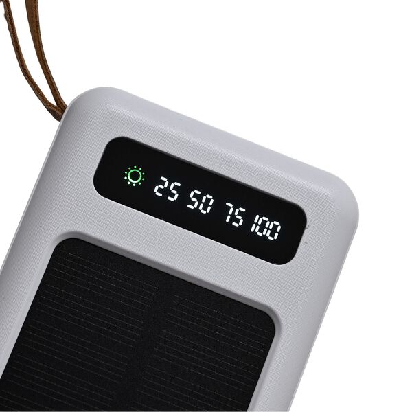 10.000 mAh Powerbank mit LED-Taschenlampe, 4 integrierten Kabeln, 14×6,8×2 cm, Weiß image number 6