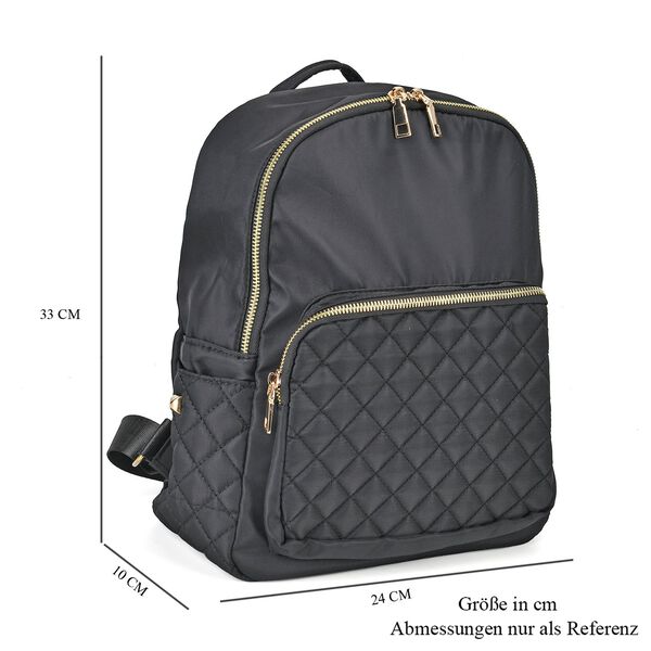 Moderner-Rucksack mit Smartem Ordnungssystem, wasserabweisendem Nylon, verstellbaren Schultergurten, Größe: 24x10x33cm, Granitschwarz image number 4