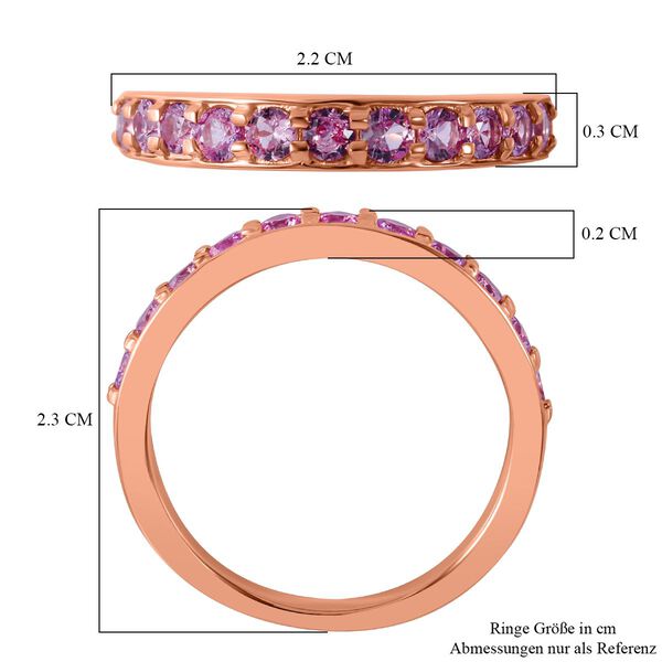 AA Rosa Saphir Ring, 925 Silber ros&eacute;vergoldet, (Gr&ouml;&szlig;e 20.00) ca. 0.94 ct image number 5
