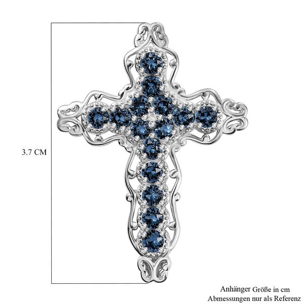 J Francis gefertigt mit SWAROVSKI- Denim Blau Swarovski Kristall Anhänger image number 6