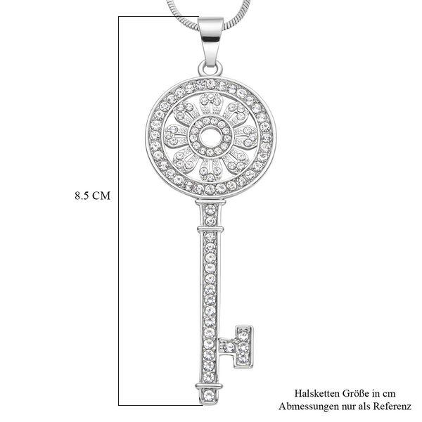 Wei&szlig;er Kristall-Anh&auml;nger mit Kette in Silberton - 1,50 ct. image number 4