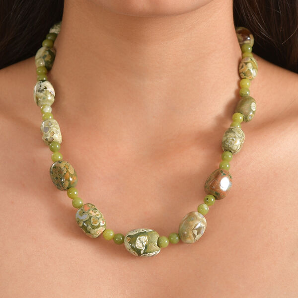 EverTrue Rhyolith Jaspis und Nephrit Jade 45cm Halskette - 330 ct. image number 2