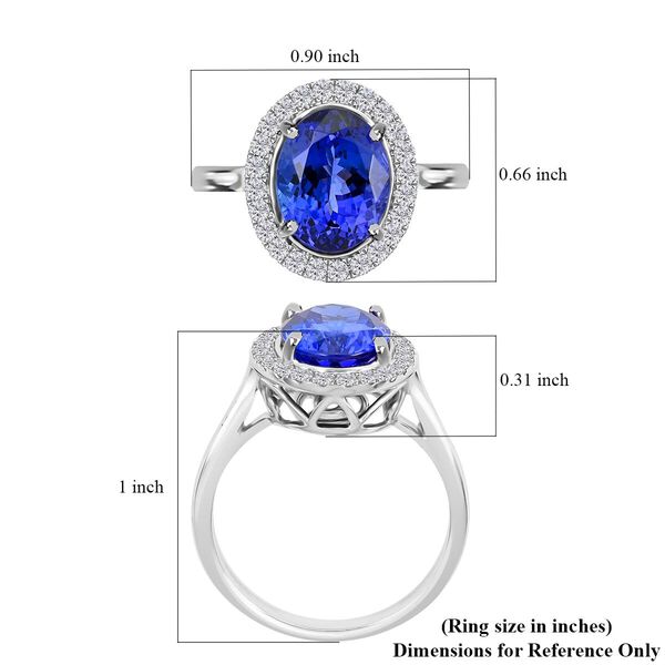 Rhapsody AAAA Tansanit, Weißer Diamant Ring 950 Platin (Größe 17.00) ca. 2,72 ct image number 5