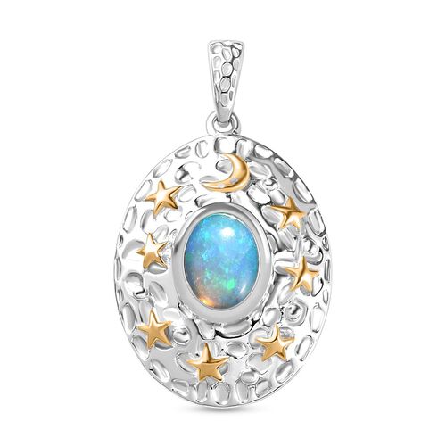AA Natürlicher, äthiopischer Welo Opal Anhänger 925 Silber rhodiniert ca. 1,00 ct. image number 0