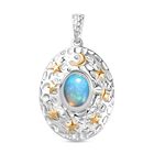 AA Natürlicher, äthiopischer Welo Opal Anhänger 925 Silber rhodiniert ca. 1,00 ct.