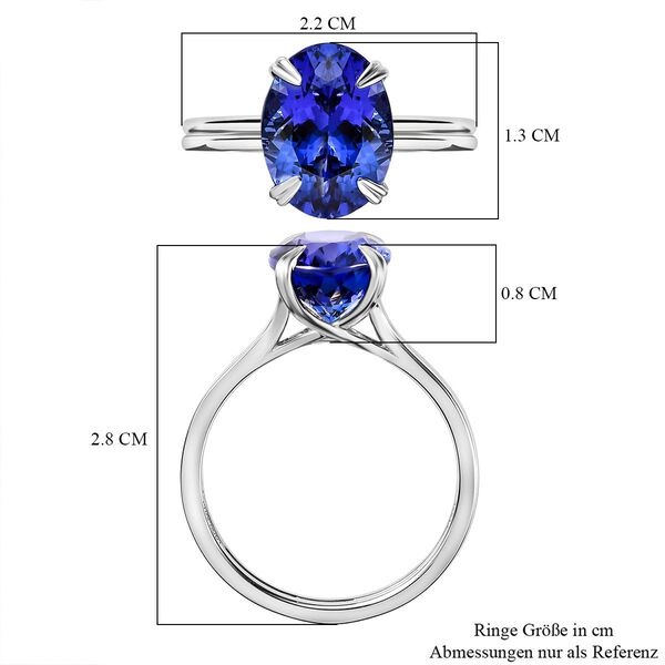 RHAPSODY AAAA Tansanit und VS-EF Diamant Ring in 950 Platin - 4,88 ct. image number 7